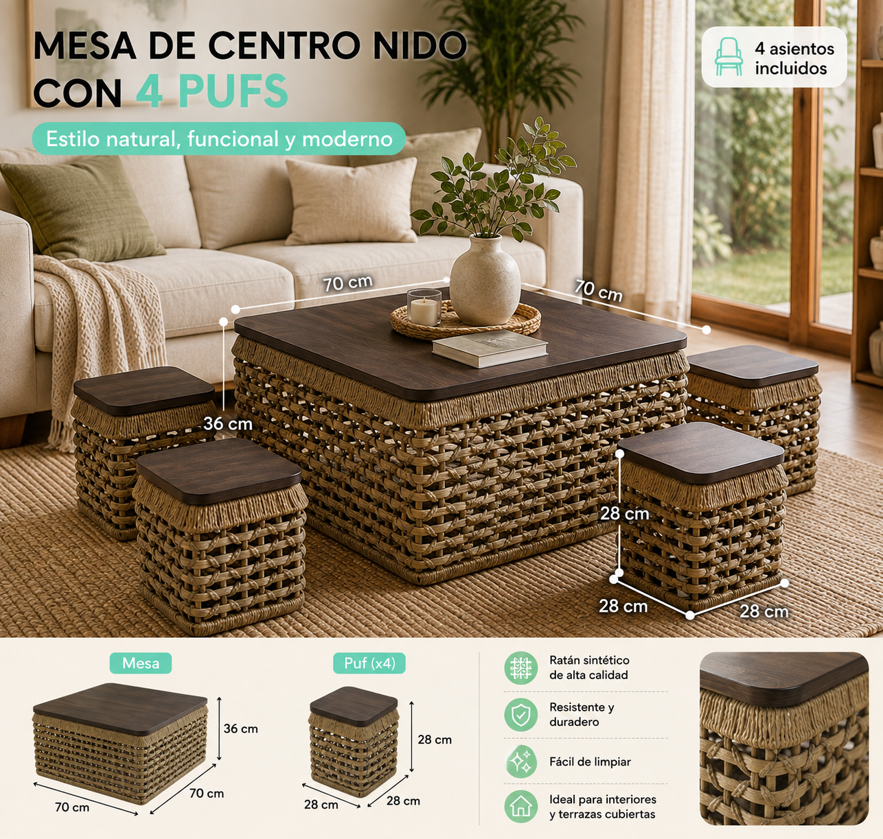 Mesa de centro Set Aruma