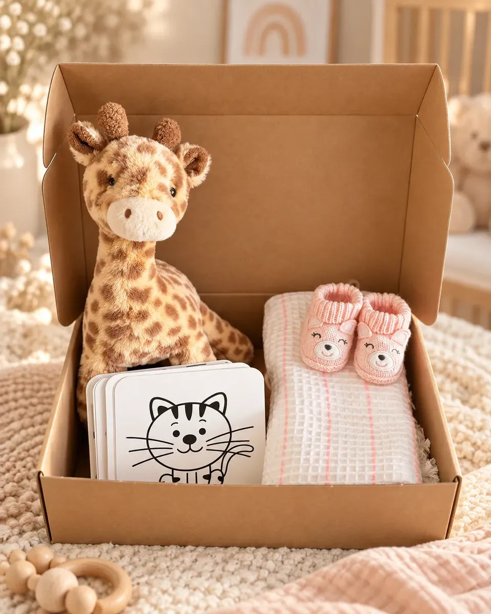 Set de Regalo para Recién Nacido jirafa – Baby Shower  rosado