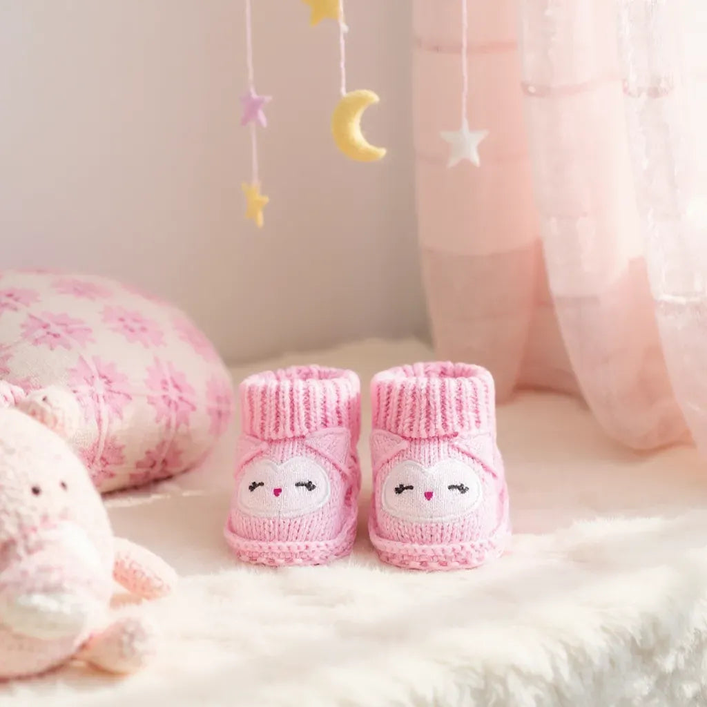Zapatitos De Bebé Crochet rosado
