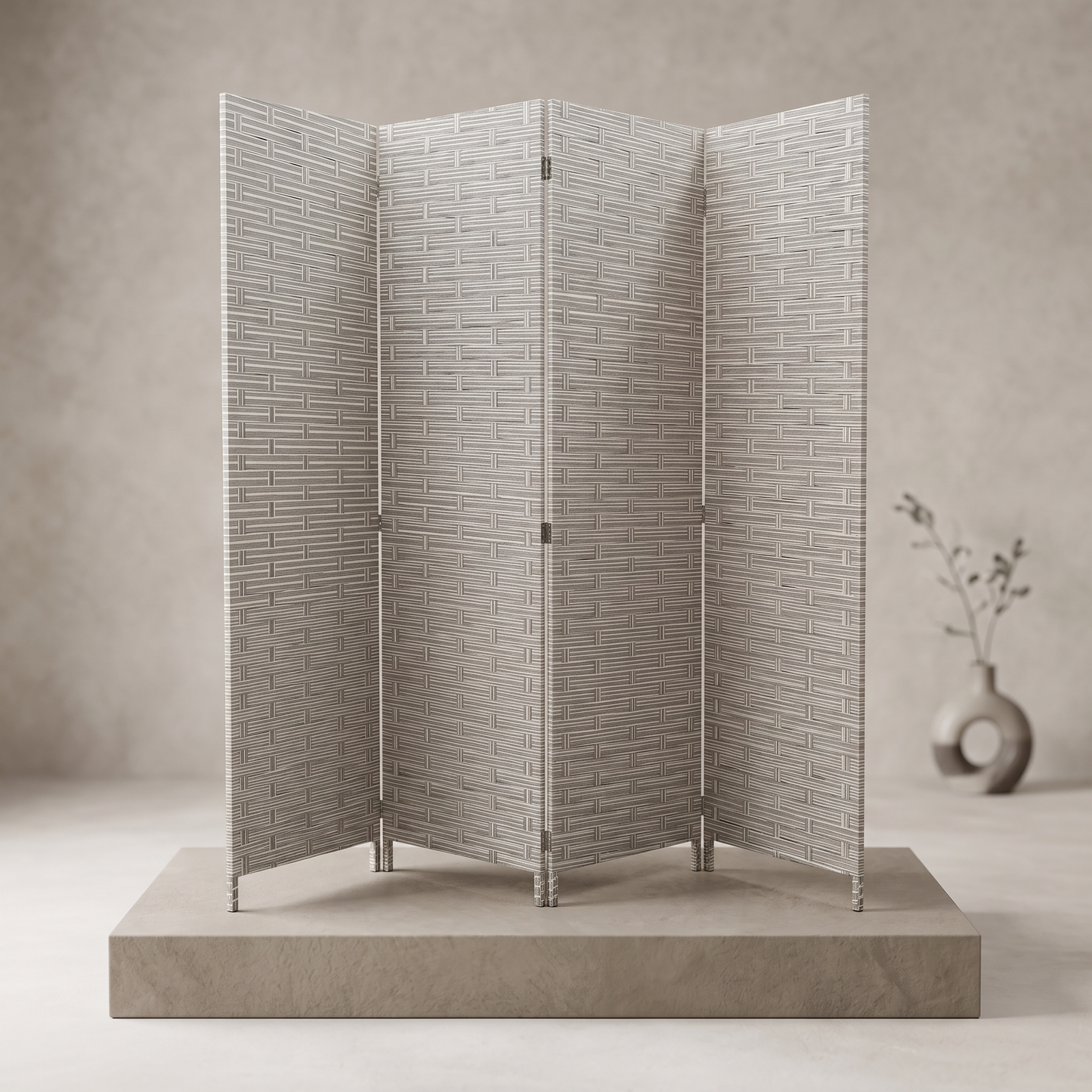 Biombo separador de ambientes plegable 4 paneles - gris