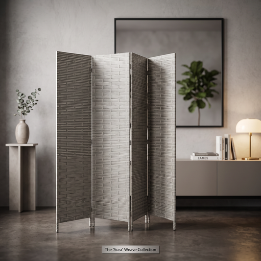 Biombo separador de ambientes plegable 4 paneles - gris